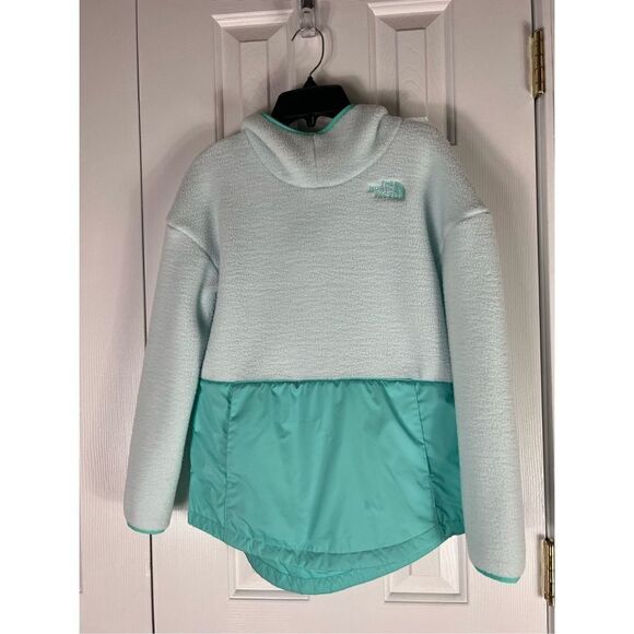 The North Face Girls Teal Hooded Sweatshirt Size 10 - Picture 1 of 4